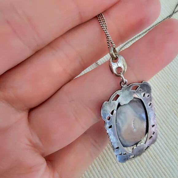 1920's Sterling Butterfly Wing Necklace - Picture 7 of 7